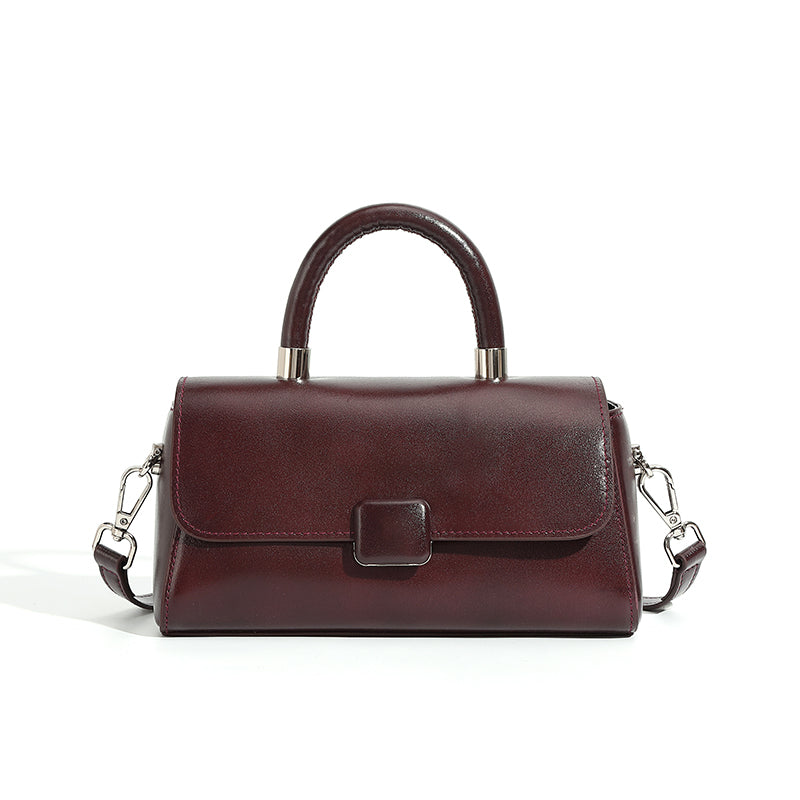 Genuine leather handbag light luxury niche high-end shoulder messenger bag light and versatile women's bag