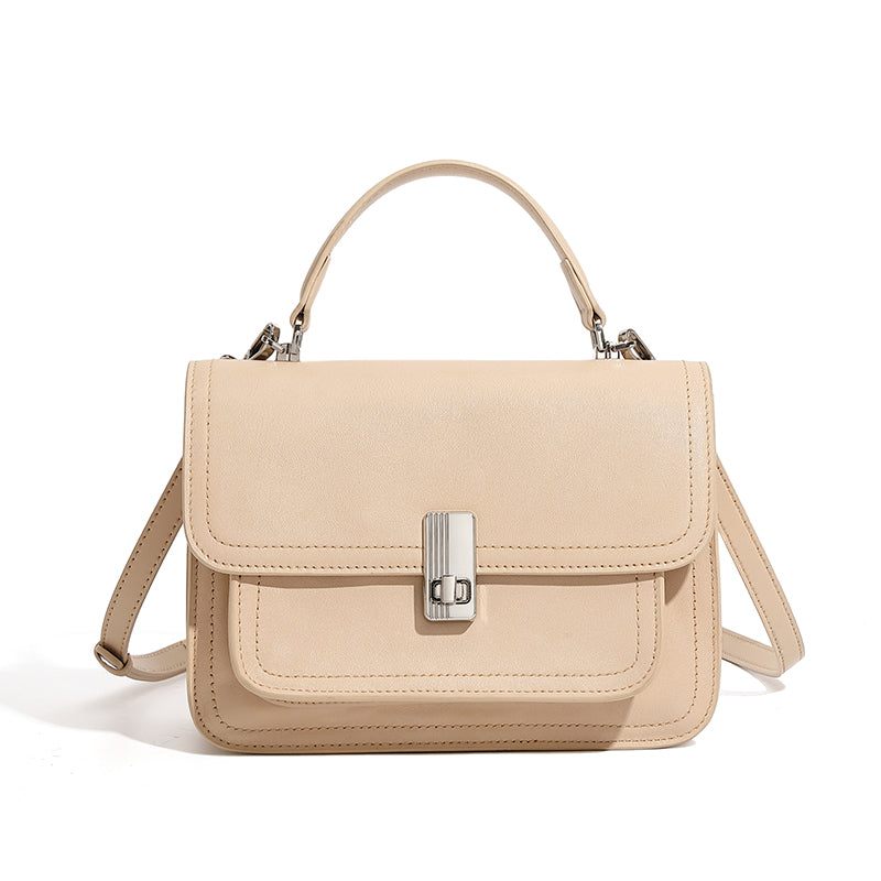 Top layer cowhide large capacity shoulder bag handbag motorcycle women's bag commuter all-match high-end crossbody bag