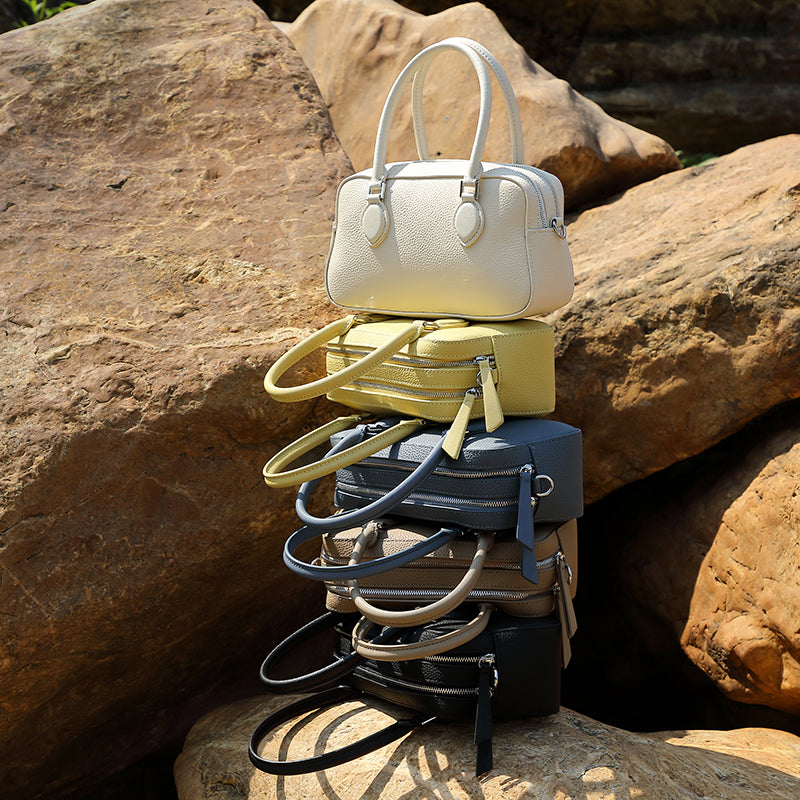 Genuine leather high-end handbag Boston bag mini crossbody shoulder bag pillow bag underarm women's bag