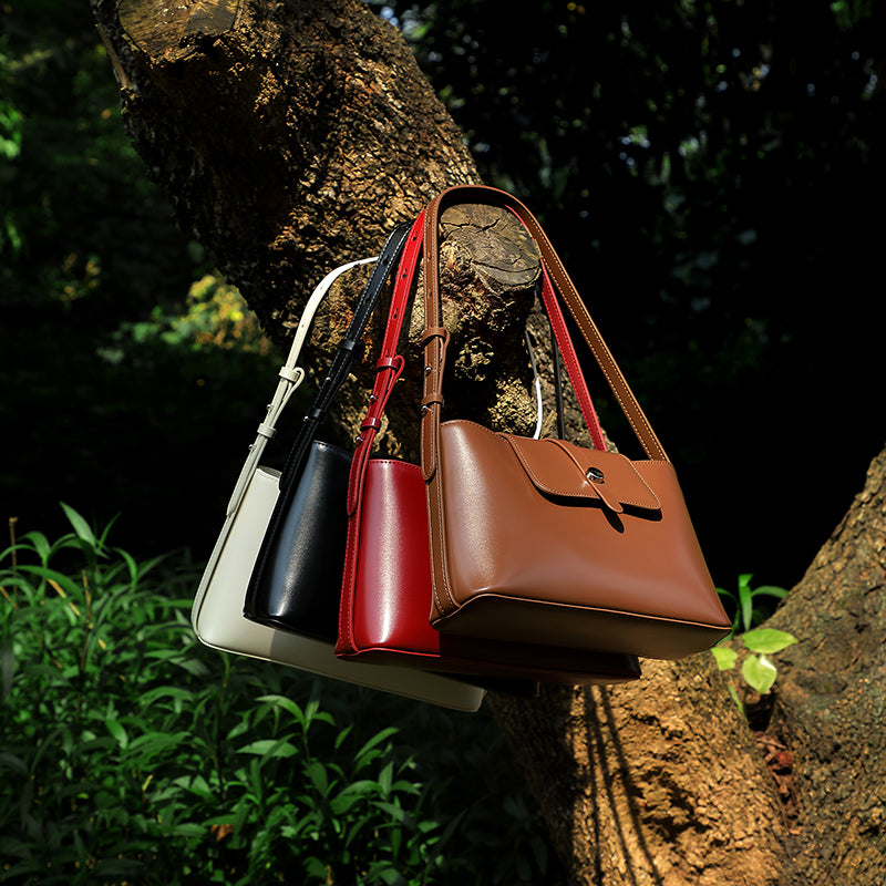 Genuine leather niche design underarm bag commuter fashion simple temperament versatile handbag shoulder bag