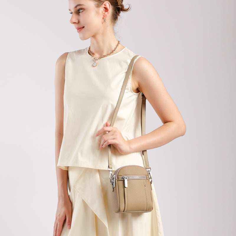 First layer TOGO cowhide crossbody bag mini women's bag small bag versatile fashion mobile phone shoulder bag