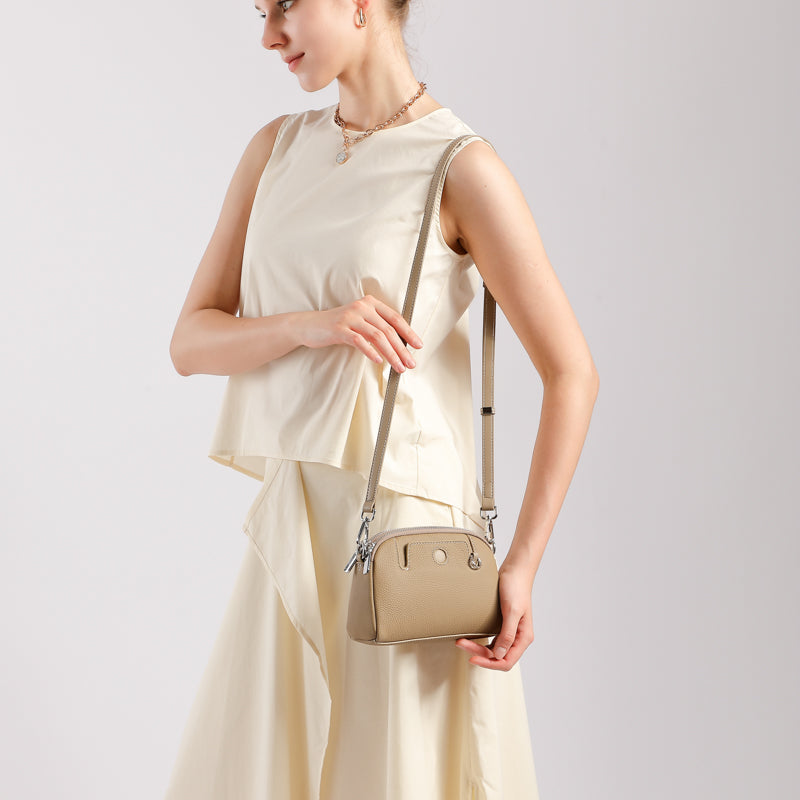 Genuine leather women's bag fashionable mini shoulder bag coin purse first layer cowhide versatile crossbody women's bag