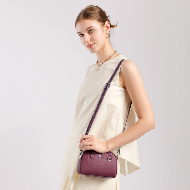 Genuine leather women's bag fashionable mini shoulder bag coin purse first layer cowhide versatile crossbody women's bag