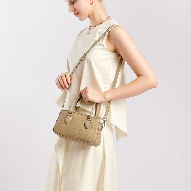 Genuine leather high-end handbag Boston bag mini crossbody shoulder bag pillow bag underarm women's bag