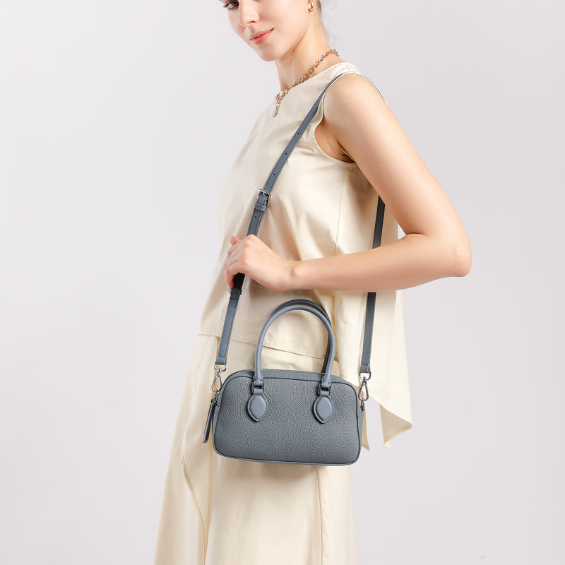 Genuine leather high-end handbag Boston bag mini crossbody shoulder bag pillow bag underarm women's bag