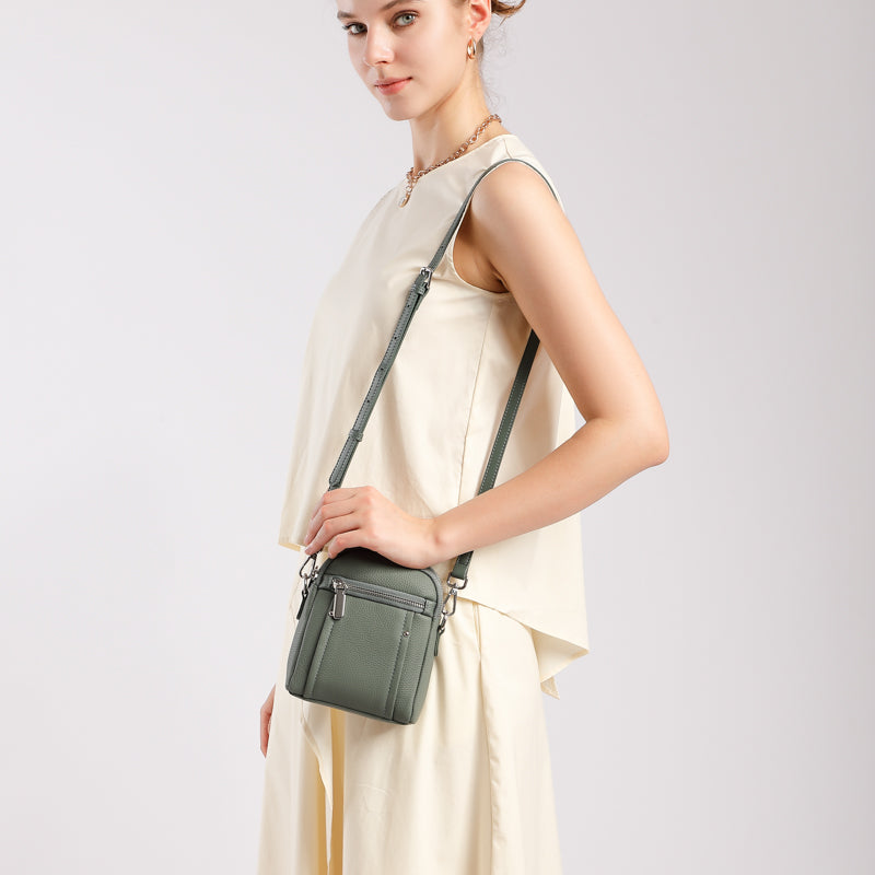 First layer TOGO cowhide crossbody bag mini women's bag small bag versatile fashion mobile phone shoulder bag