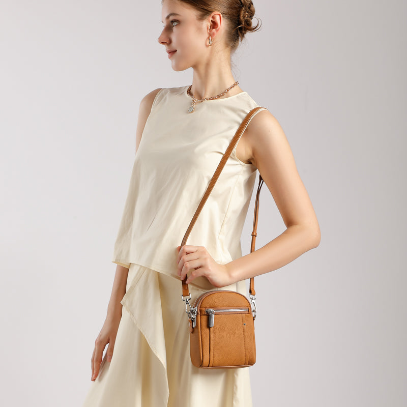 First layer TOGO cowhide crossbody bag mini women's bag small bag versatile fashion mobile phone shoulder bag