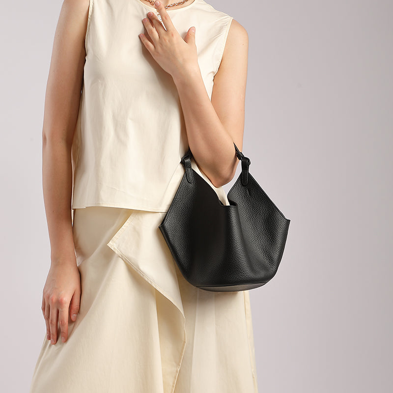 First layer of cowhide large capacity tote bag mother and vegetable basket bag trendy commuting all-match women's bag