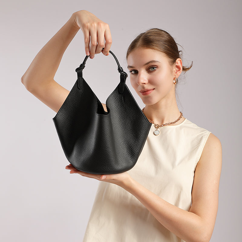 First layer of cowhide large capacity tote bag mother and vegetable basket bag trendy commuting all-match women's bag
