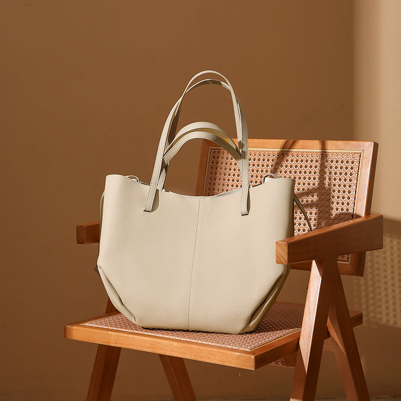 Top layer cowhide large tote bag genuine leather ladies bag versatile shopping basket shopping bag simple mother-and-child bag shoulder bag