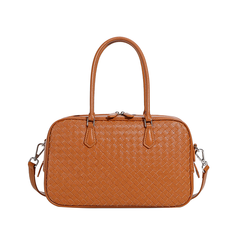 Genuine leather handbag handmade first layer of cowhide woven versatile shoulder crossbody commuter bag