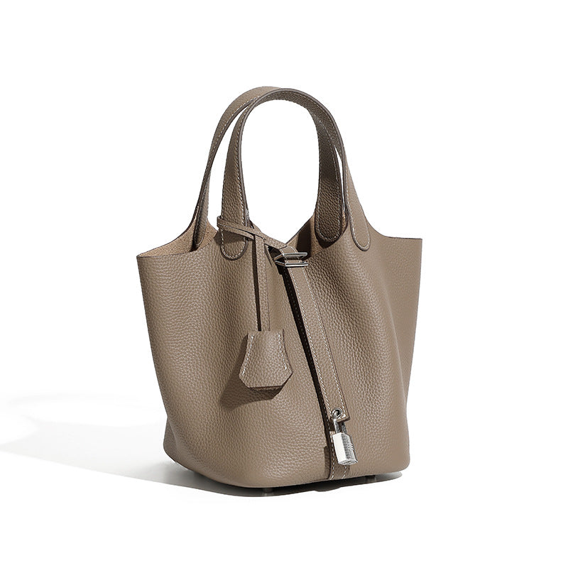 Bucket bag genuine leather handbag