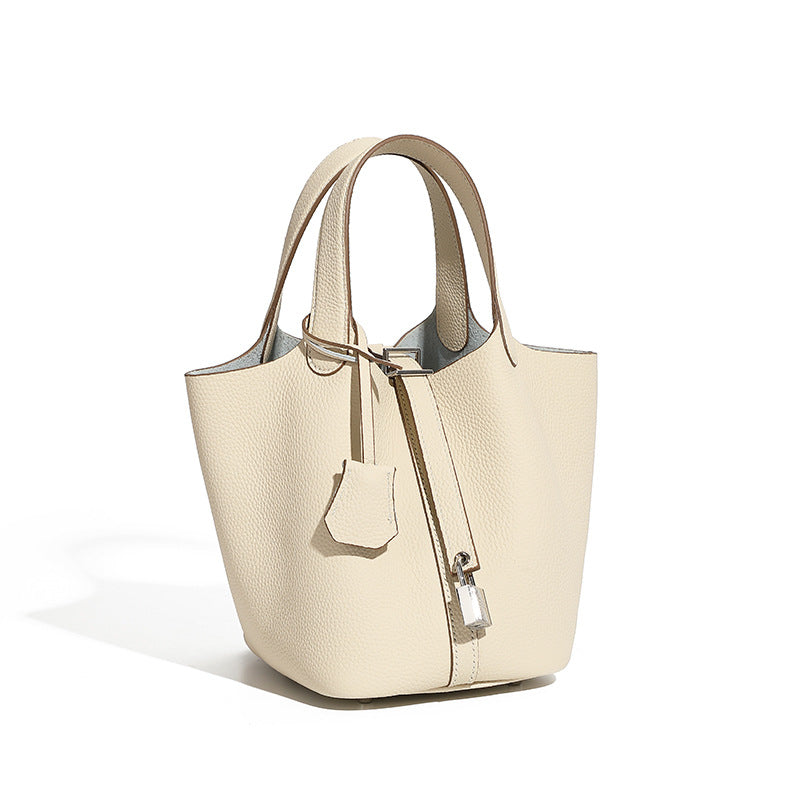 Bucket bag genuine leather handbag