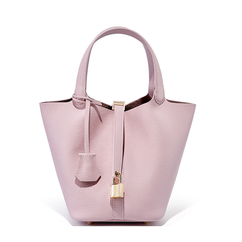 Bucket bag genuine leather handbag